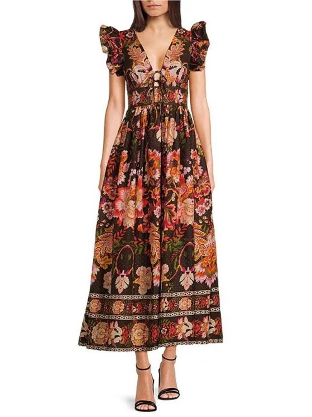 A Loves A Maxi Dress Brown Floral Size M